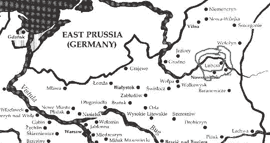 Pre-War Map of Poland
Showing Lubtch and Smargon